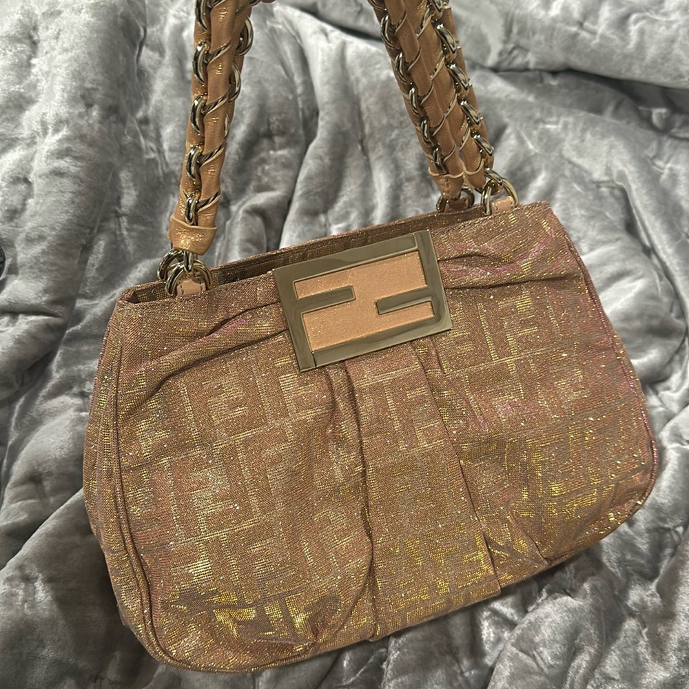 Fendi Mia Metallic Zucca Print